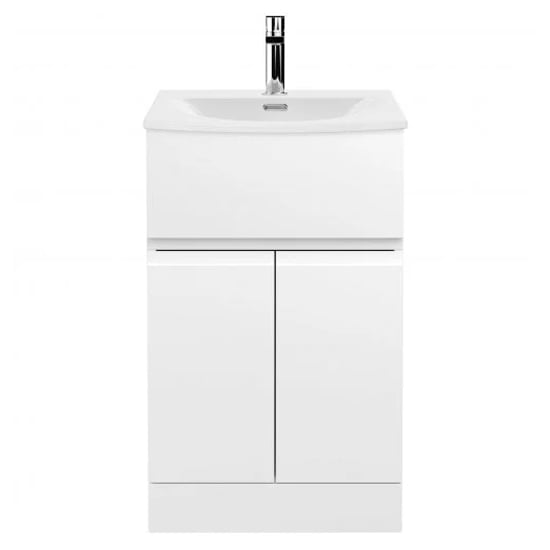 Read more about Urfa 50cm 1 drawer vanity with curved basin in satin white