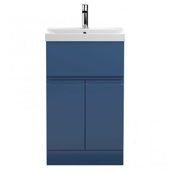 Read more about Urfa 50cm 1 drawer vanity with thin edged basin in satin blue