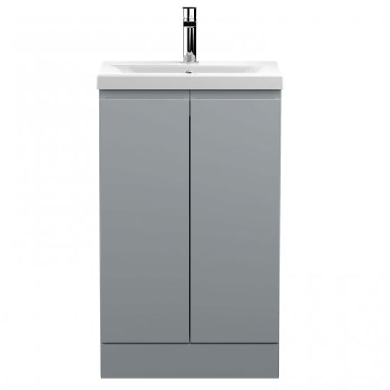 Read more about Urfa 50cm 2 doors vanity with mid edged basin in satin grey