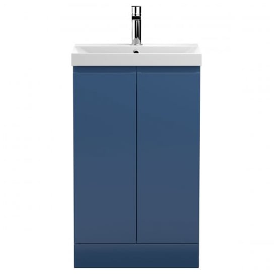 Read more about Urfa 50cm 2 doors vanity with thin edged basin in satin blue