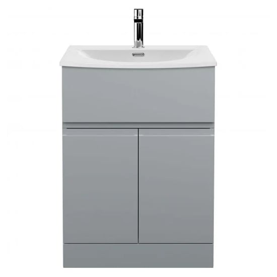 Read more about Urfa 60cm 1 drawer vanity with curved basin in satin grey