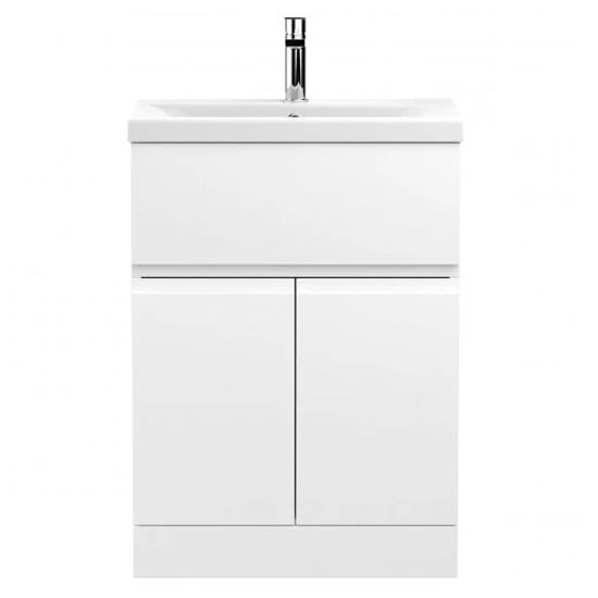 Photo of Urfa 60cm 1 drawer vanity with mid edged basin in satin white