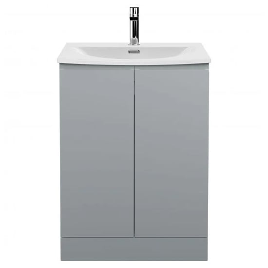Urfa 60cm 2 Doors Vanity With Curved Basin In Satin Grey