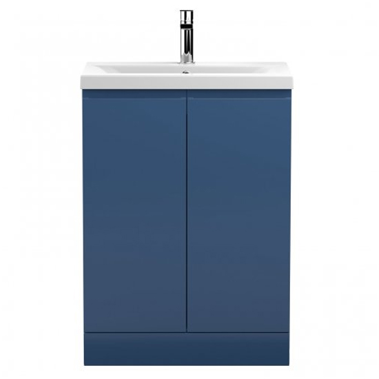 Read more about Urfa 60cm 2 doors vanity with mid edged basin in satin blue