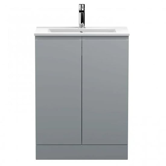 Read more about Urfa 60cm 2 doors vanity with minimalist basin in satin grey