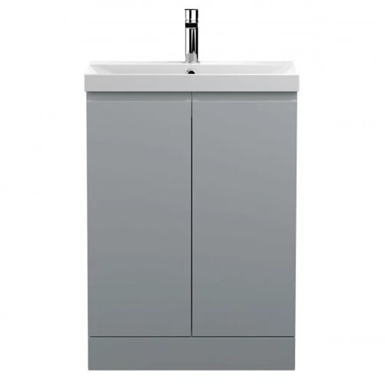 Product photograph of Urfa 60cm 2 Doors Vanity With Thin Edged Basin In Satin Grey from Furniture in Fashion