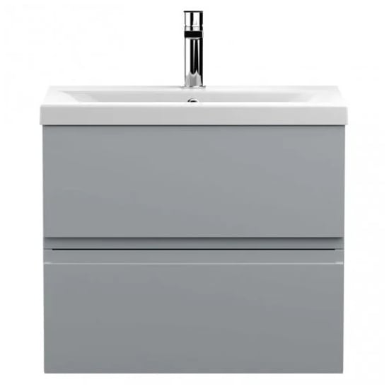 Photo of Urfa 60cm wall hung vanity with mid edged basin in satin grey
