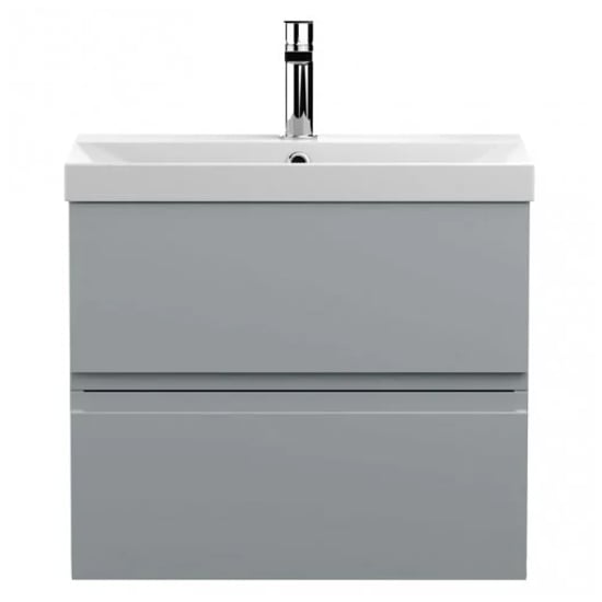 Urfa 60cm Wall Hung Vanity With Thin Edged Basin In Satin Grey