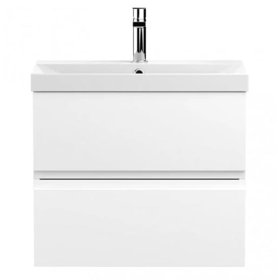 Product photograph of Urfa 60cm Wall Hung Vanity With Thin Edged Basin In Satin White from Furniture in Fashion