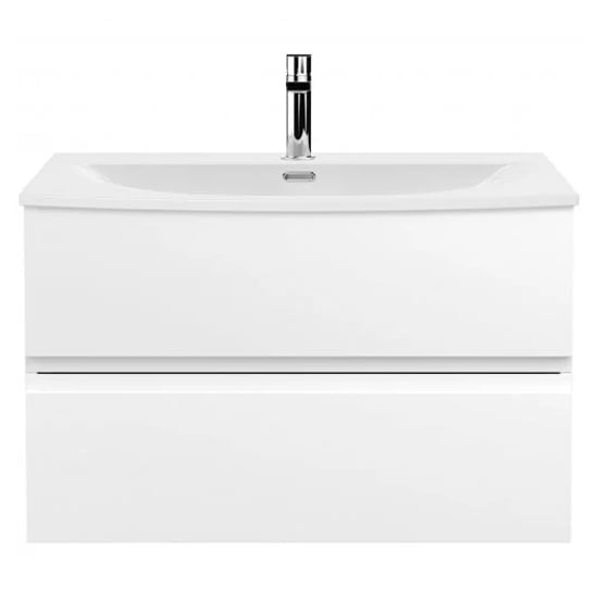 Product photograph of Urfa 80cm Wall Hung Vanity With Curved Basin In Satin White from Furniture in Fashion