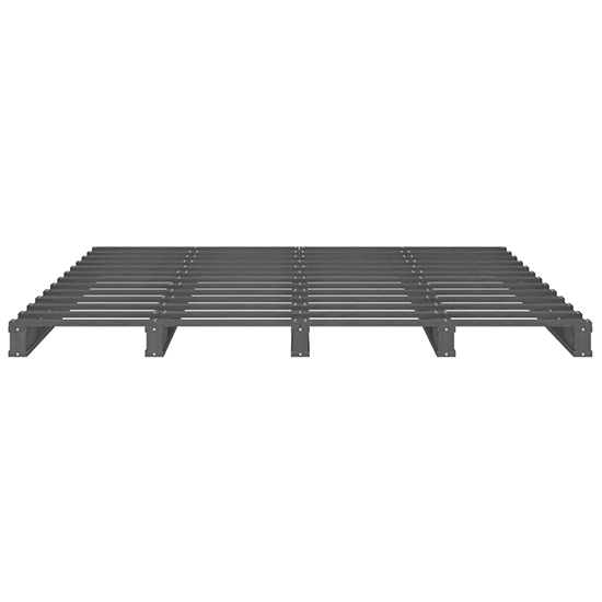 Urika Solid Pine Wood King Size Bed In Grey