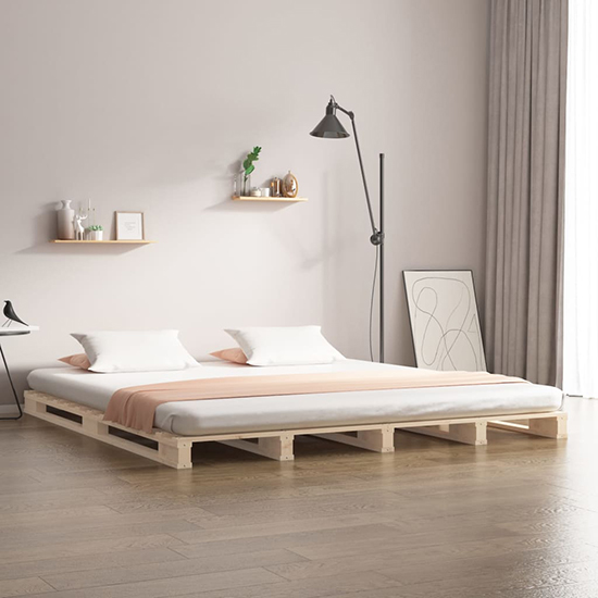 Read more about Urika solid pine wood king size bed in natural