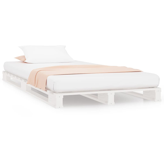 Urika Solid Pine Wood Single Bed In White