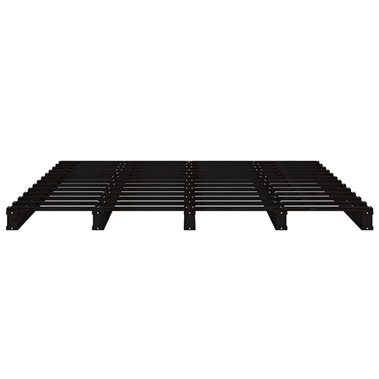 Urika Solid Pine Wood Small Double Bed In Black