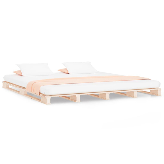 Urika Solid Pine Wood Small Double Bed In Natural