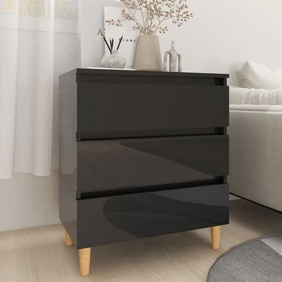 Read more about Ursula high gloss chest of 3 drawers in black