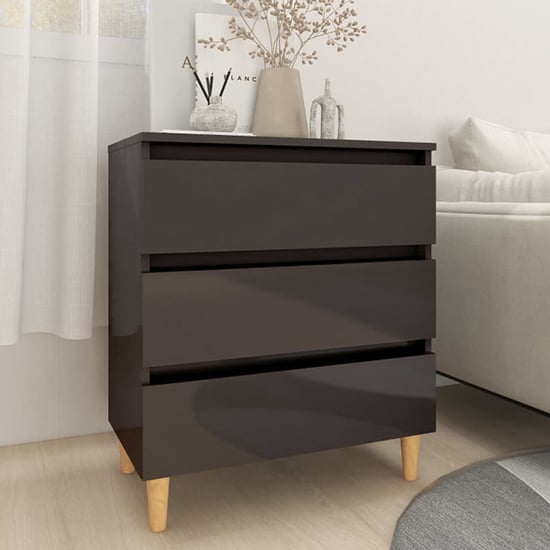 Read more about Ursula high gloss chest of 3 drawers in grey
