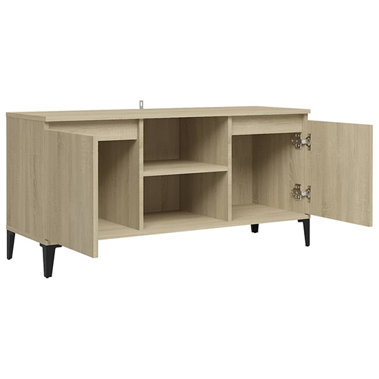Usra Wooden TV Stand With 2 Doors And Shelf In Sonoma Oak