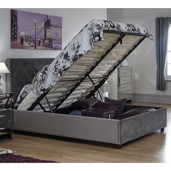 Uxbridge Ottoman Wooden King Size Bed In Grey Furniture in Fashion