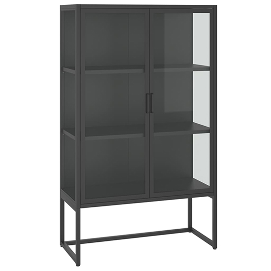 Utara Steel Display Cabinet With 2 Doors In Anthracite