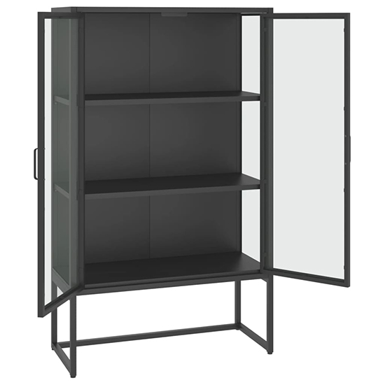 Utara Steel Display Cabinet With 2 Doors In Anthracite