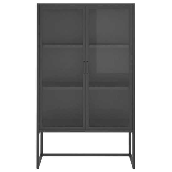 Utara Steel Display Cabinet With 2 Doors In Anthracite