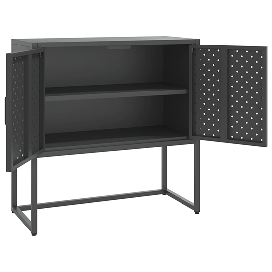 Utara Steel Storage Cabinet With 2 Doors In Anthracite
