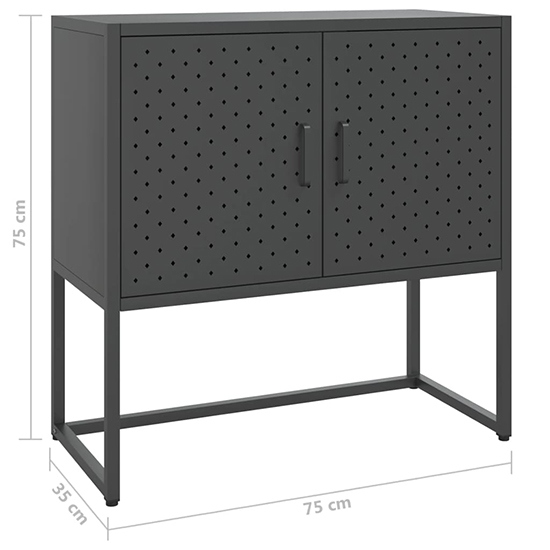 Utara Steel Storage Cabinet With 2 Doors In Anthracite