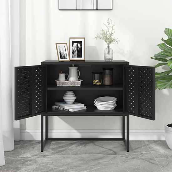 Utara Steel Storage Cabinet With 2 Doors In Black