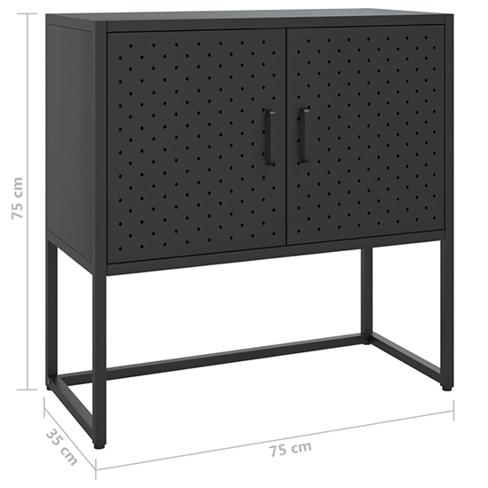 Utara Steel Storage Cabinet With 2 Doors In Black