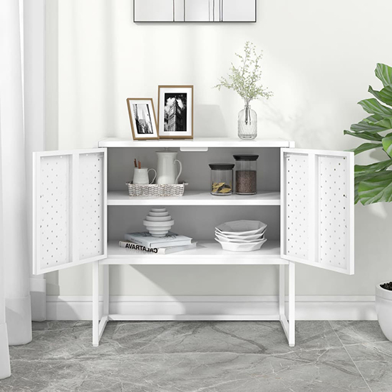 Utara Steel Storage Cabinet With 2 Doors In White