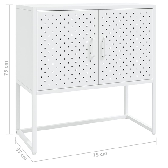 Utara Steel Storage Cabinet With 2 Doors In White