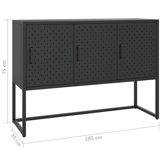 Utara Steel Storage Cabinet With 3 Doors In Black