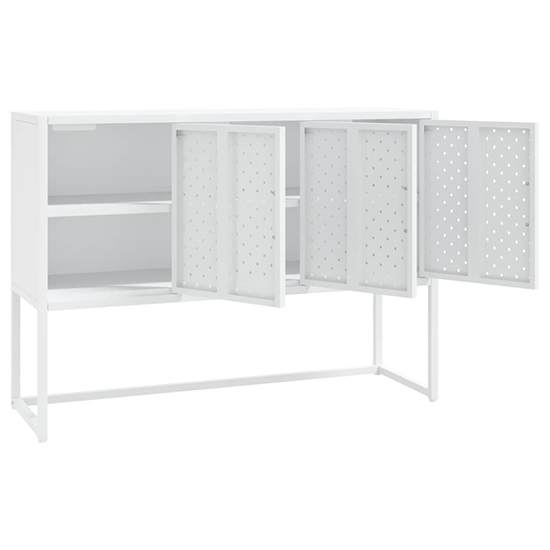 Utara Steel Storage Cabinet With 3 Doors In White_4