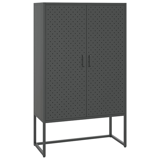Utara Tall Steel Storage Cabinet With 2 Doors In Anthracite_3
