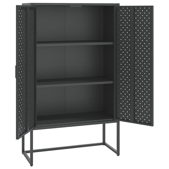 Utara Tall Steel Storage Cabinet With 2 Doors In Anthracite_4