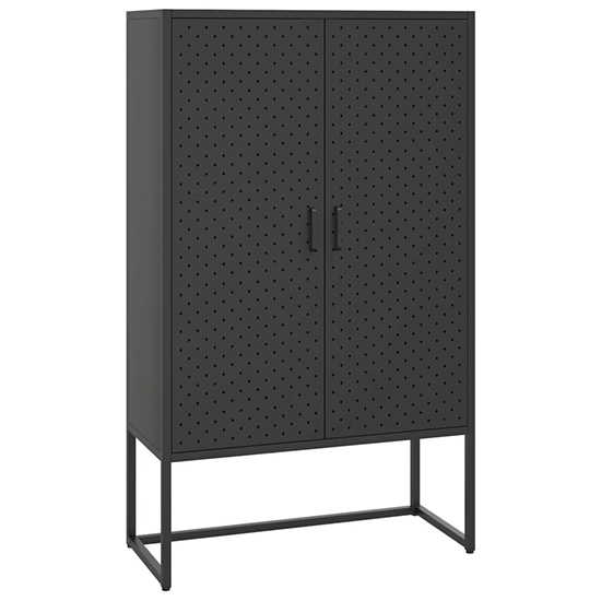 Utara Tall Steel Storage Cabinet With 2 Doors In Black_3