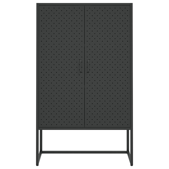 Utara Tall Steel Storage Cabinet With 2 Doors In Black_5