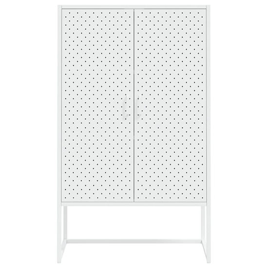 Utara Tall Steel Storage Cabinet With 2 Doors In White