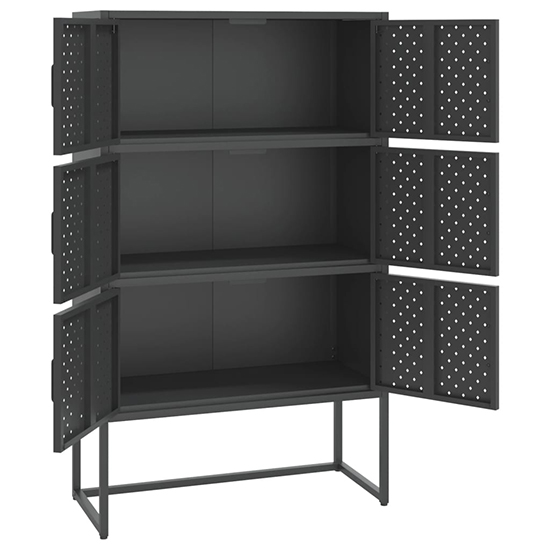 Utara Tall Steel Storage Cabinet With 6 Doors In Anthracite_4