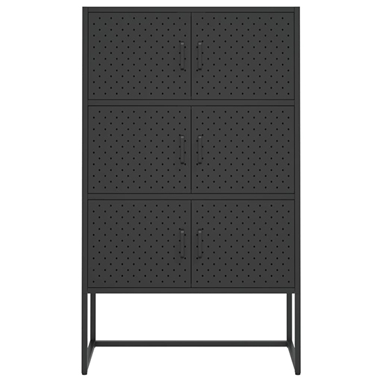 Utara Tall Steel Storage Cabinet With 6 Doors In Black_5