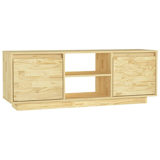 Utari Solid Pinewood TV Stand With 2 Doors In Natural_4