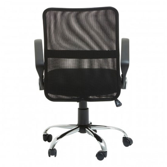 Utica Fabric Home And Office Chair In Black With Chrome Arms_4