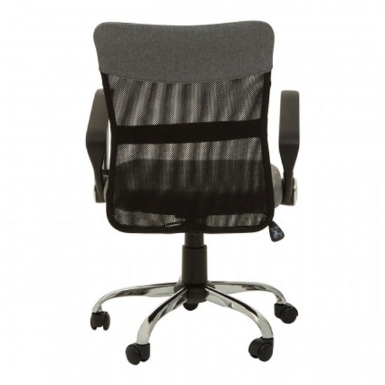 Utica Fabric Home And Office Chair In Grey With Chrome Arms_4