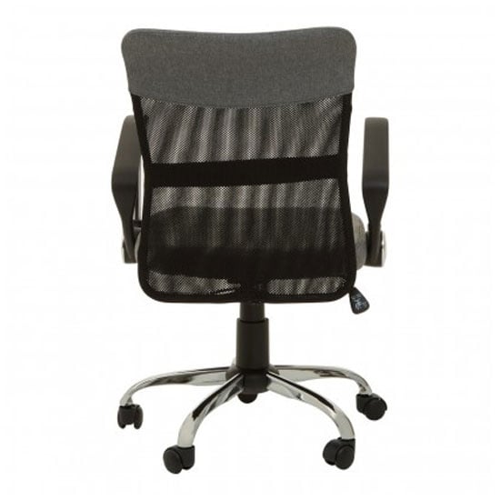 Utica Fabric Home And Office Chair In Grey With Chrome Arms
