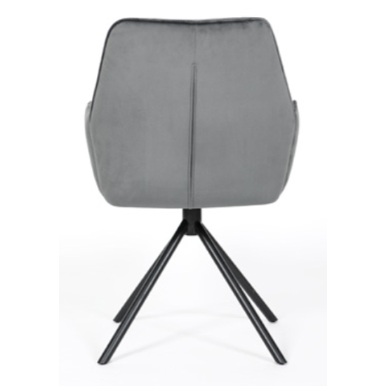 Utica Grey Carver Velvet Dining Chairs In Pair Furniture in Fashion
