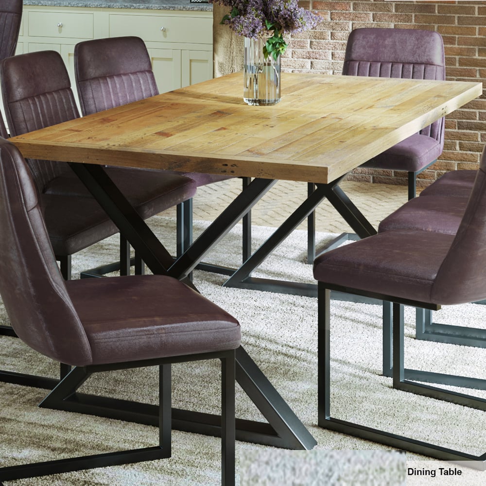 Utica Medium Wooden Dining Table With Diagnal Legs In Satin