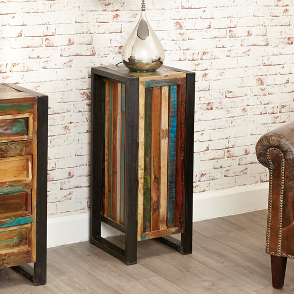 Utica Tall Wooden Lamp Table In Satin Lacquer