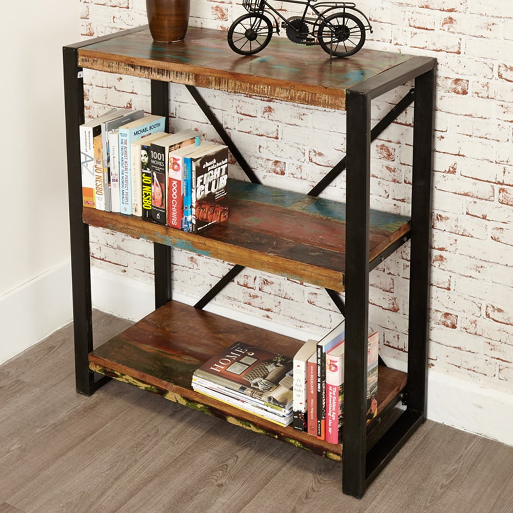 Utica Wooden Bookcase With 2 Shelves In Satin Lacquer