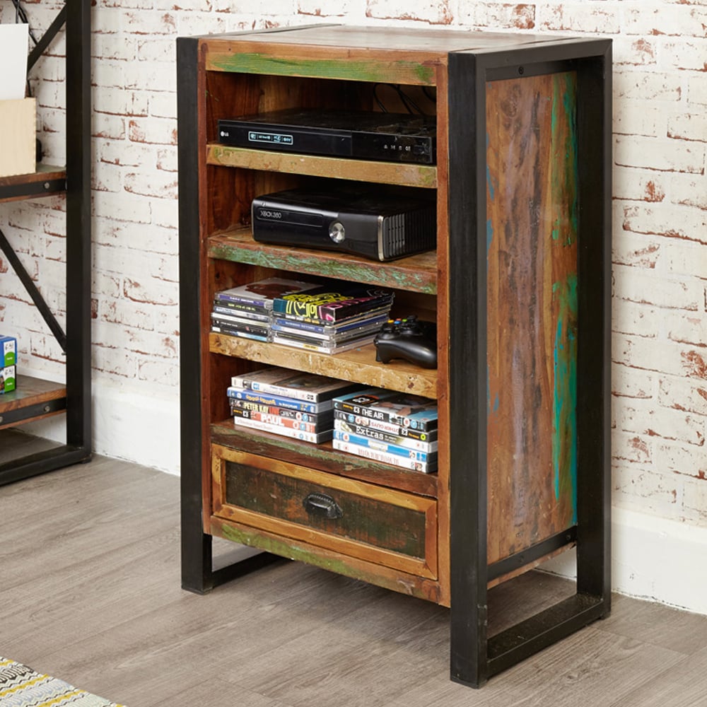 Utica Wooden Bookcase With 4 Shelves 1 Drawer In Satin Lacquer
